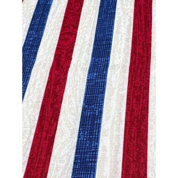 Red White Blue Striped Cotton Fabric 1/2 yard x 44" Patriotic Sewing Material - Picture 5 of 9